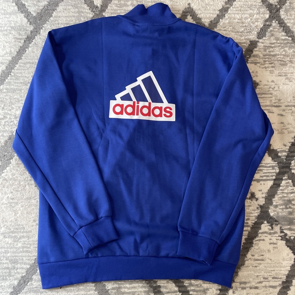 Adidas Mens Future Icons Badge of Sport Track Jacket IS9595 FI Boss Blue Large - Picture 6 of 6